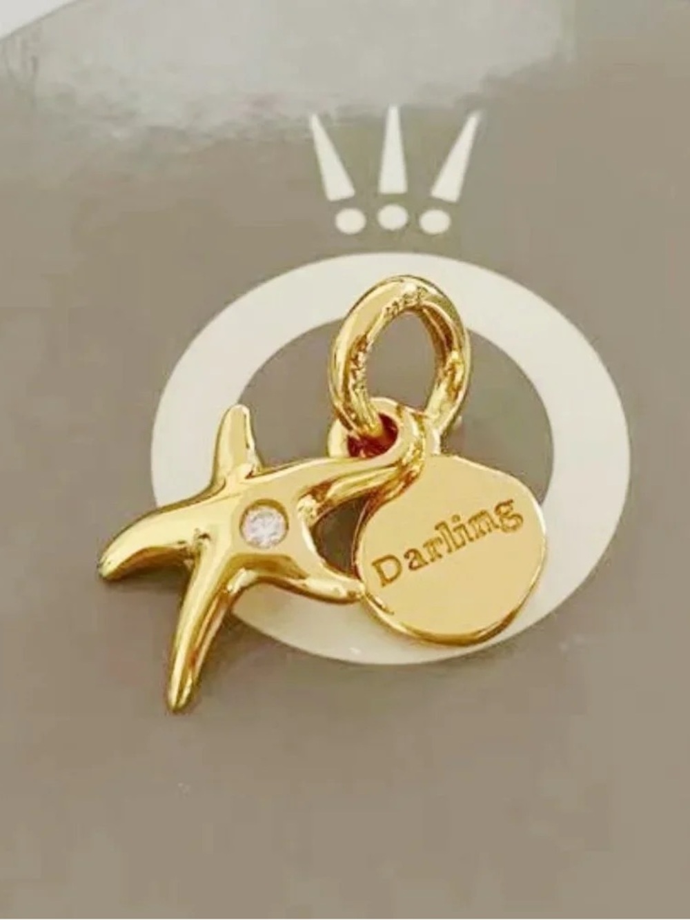 Pandora Gold Starfish & Darling Logo Charm - Gold